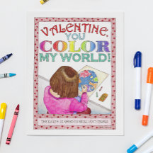 Color My World Valentine Post Card
