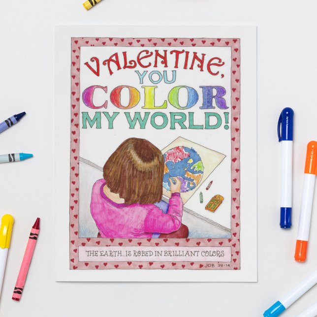 Color My World Valentine Post Card (Creator Uploaded)