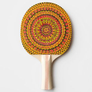 Color Orange Hand Drawn Mandala Design Ping Pong Paddle