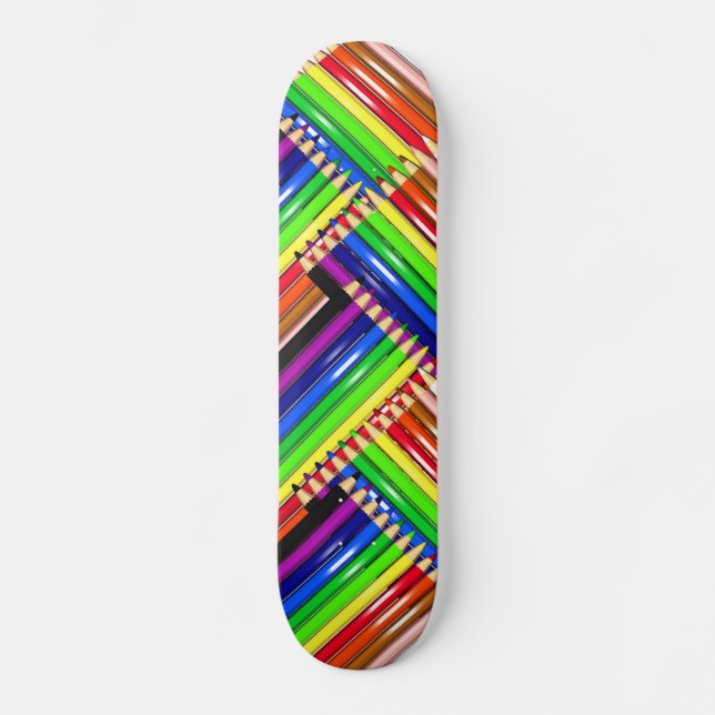 color pencil skateboard deck (Front)