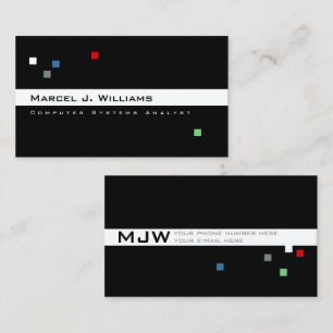 color pixels modern professional blk. business card