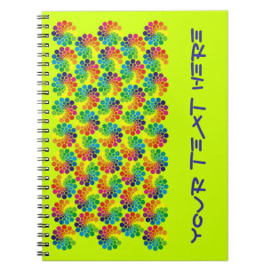 Color Points Circle Pattern + your backgr. & text Notebook