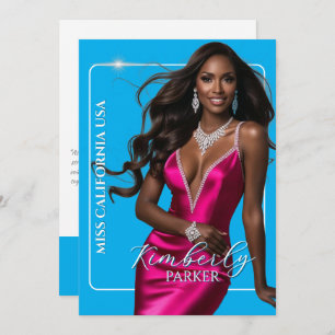 Color Pop Cutout Pageant Autograph Printed Card