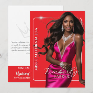 Color Pop Cutout Pageant Autograph Printed Card