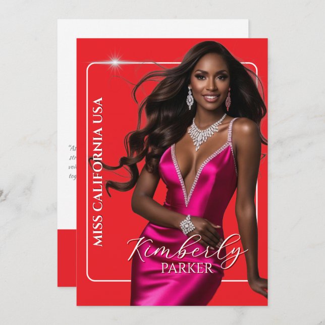 Color Pop Cutout Pageant Autograph Printed Card (Front/Back)