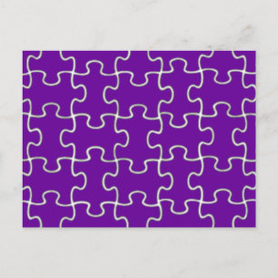 color puzzle pieces postcard