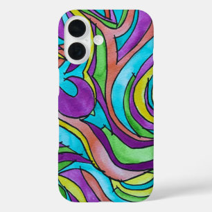 Color Rhythm-Hand Painted Abstract Watercolor Art iPhone 16 Case