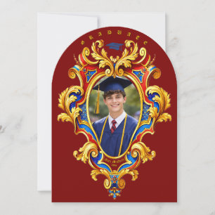 Color Rococo Cartouche Photo Template Graduation