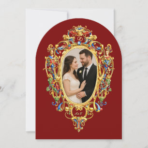 Color Rococo Cartouche Photo Template Wedding