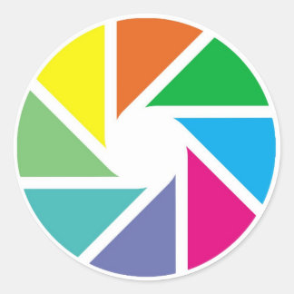 Color shapes classic round sticker