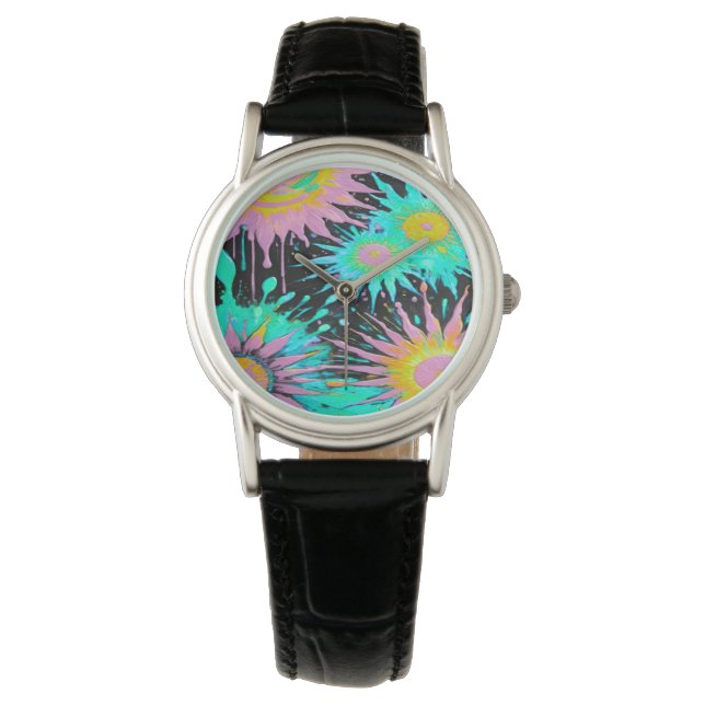 Color Splash Abstract Art Watch (Front)