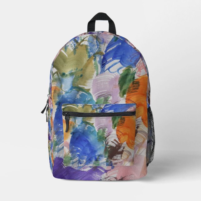 Color Splash Abstract Printed Backpack (Front)