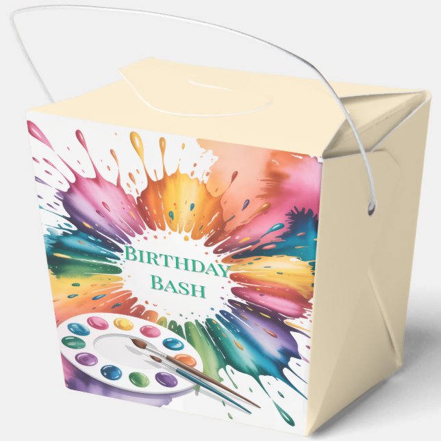 Color Splash Art Birthday Bash Favour Box (Back)