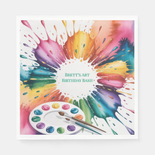 Color Splash Art Birthday Bash Napkin