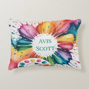 Color Splash Art Birthday Gift Decorative Cushion