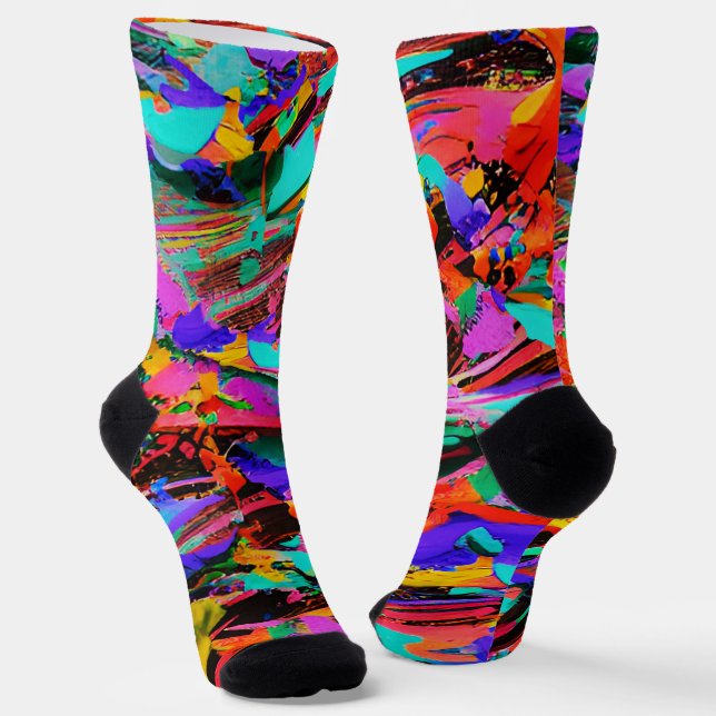 Color Splash Custom Sustainable Premium Crew Sock (Angled)