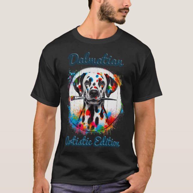 Color Splash Dalmatian Artist T-Shirt (Front)