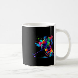 Color Splash Hockey Player Outfit For Ice Sports L Coffee Mug