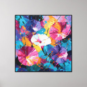 Color Splash Morning Glory Abstract Art Canvas Print