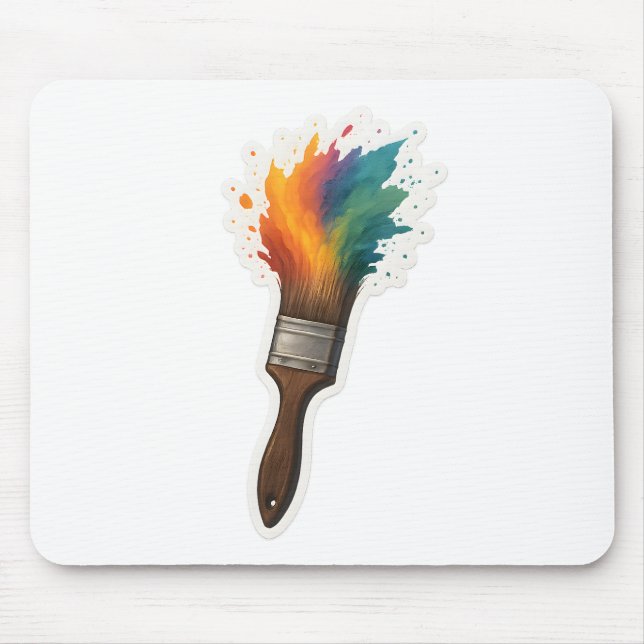 Color Splash Paintbrush Mouse Mat (Front)