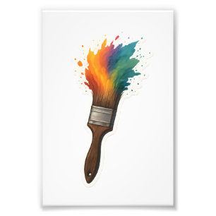 Color Splash Paintbrush Photo Print