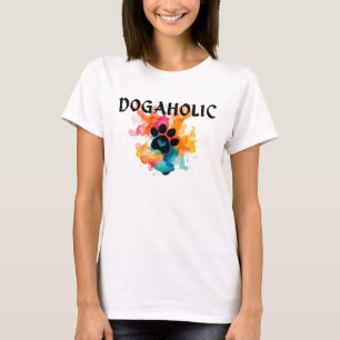 "Color Splash Paw Print Vibrant Pet Lover Design T-Shirt