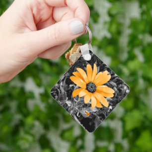 Color Splash Spring Flash African Daisy Photograph Key Ring