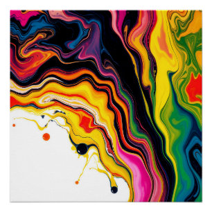 Color Splash Swirl – Vibrant Abstract Drip Art Poster