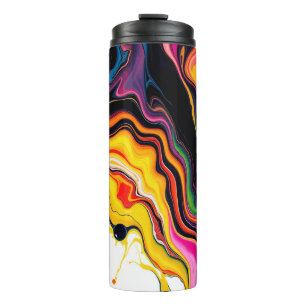 Color Splash Swirl – Vibrant Abstract Drip Art Thermal Tumbler
