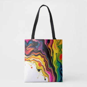 Color Splash Swirl – Vibrant Abstract Drip Art Tote Bag