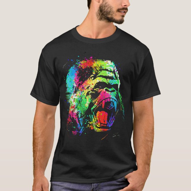 Color splatter gorilla T-Shirt (Front)