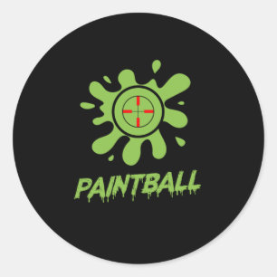 Color Spots Paintball Player Paintball Color Balls Classic Round Sticker