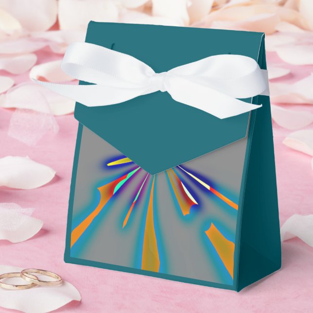 Color Starburst on Grey Favour Box (Wedding)