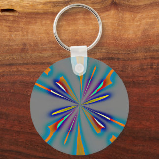 Color Starburst on Grey Key Ring