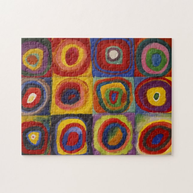 Color Study of Squares Circles Astract Art Jigsaw Puzzle (Horizontal)