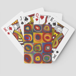 Color Study Squares With Concentric Circles Playing Cards