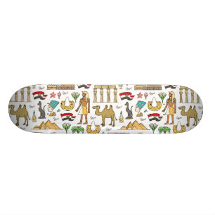 Color Symbols of Egypt Pattern Skateboard