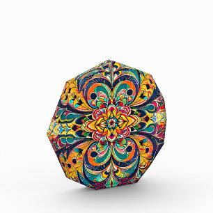 Color Symphony Mandala – Bold Psychedelic Floral Photo Block