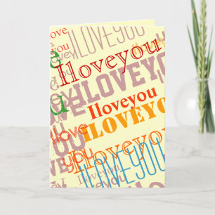color text i love you card