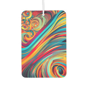 Color Wave Fusion – Modern Abstract Swirl Art Car Air Freshener