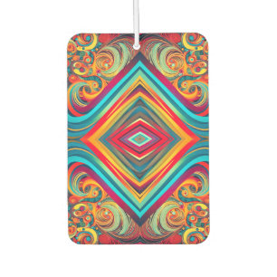 Color Wave Fusion – Modern Abstract Swirl Art Car Air Freshener