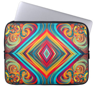 Color Wave Fusion – Modern Abstract Swirl Art Laptop Sleeve