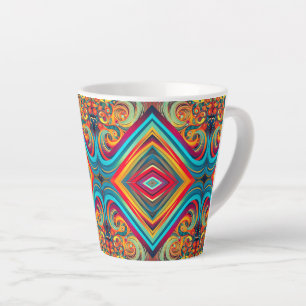 Color Wave Fusion – Modern Abstract Swirl Art Latte Mug