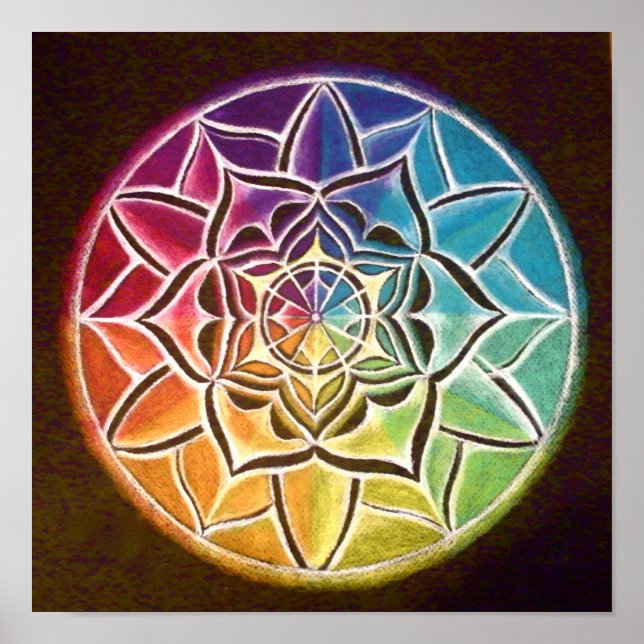 Color Wheel Mandala Poster (Front)