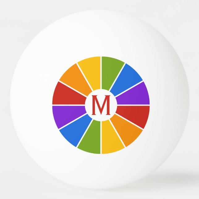 Color Wheel / Rays custom ping pong balls (Front)