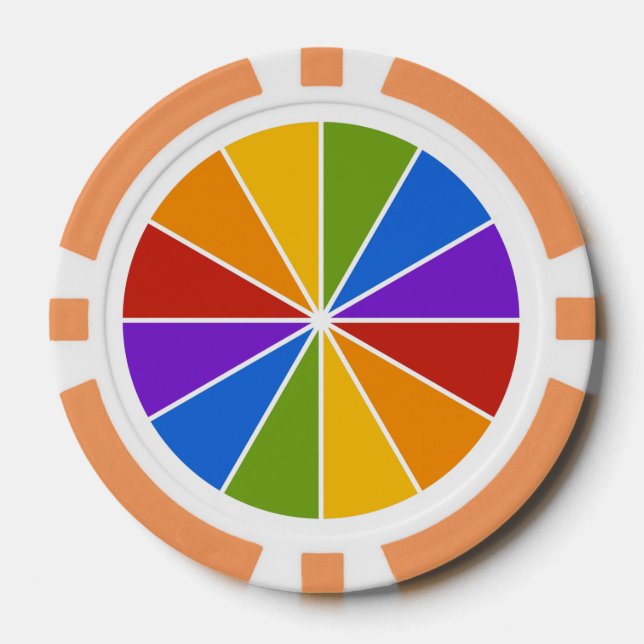 Color Wheel / Rays custom poker chips (Front)