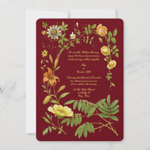 Color Wildflowers Border Invitation