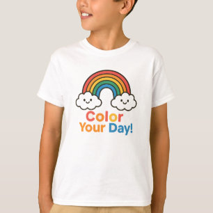 Color Your Day Bright Rainbow Graphic T-Shirt