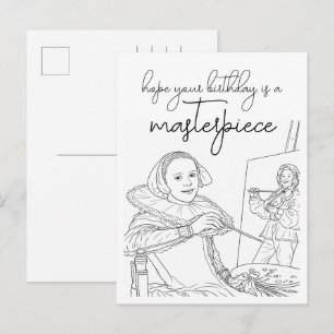 Color Your Own Happy Birthday Postcard