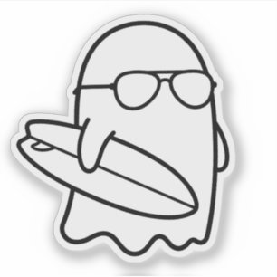 Color Your Own Kawaii Ghost Surfer Summerween